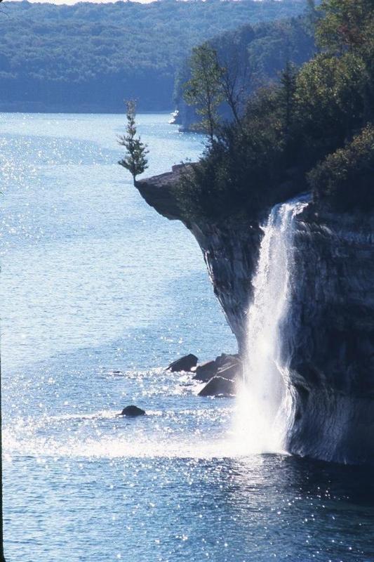 Waterfall in Pictured Rocks National Lakeshore